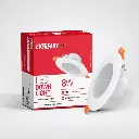 Everady LED 8W Downlight for Junction Box Round | 6500K Lumen |3 inch Cutout, 22mm Height | High Voltage Protection Upto 4KV | DOS111112