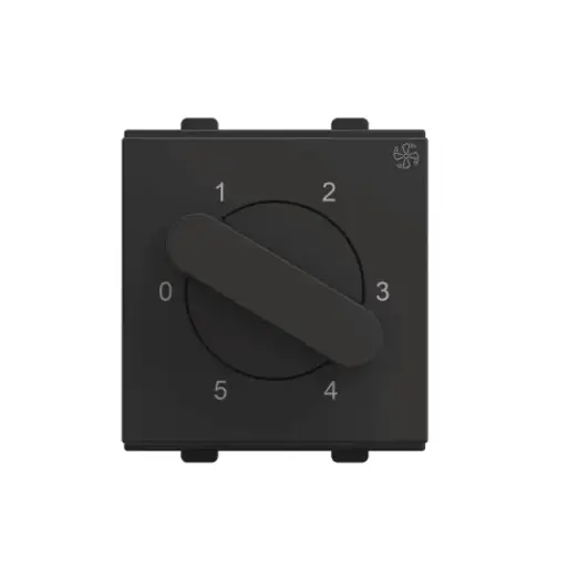 Plycab Etira Regulators and Dimmers | Fan Regulator 5 Step Fan regulator Dark Black 5-Step Fan Regulator 2M