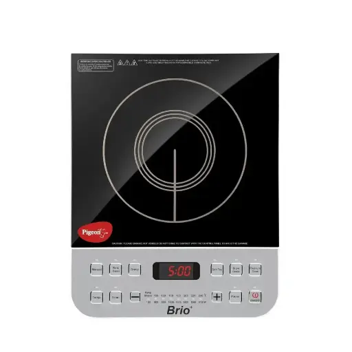 Pigeon by Stovekraft Brio Plus Induction Stove 2100 Watts for Fast and Easy Cooking, For Fast & Easy Cooking, 1.25 M Cord , DOS02023