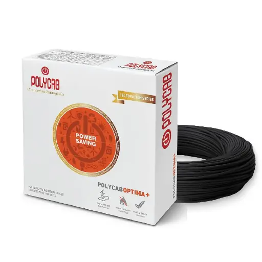 Polycab Optima Plus PVC Insulated Copper Cable 90m, 1.00sqmm - Heat Resistant, Eco Friendly, Flame Retardant, Low Smoke [Black] DOS10106