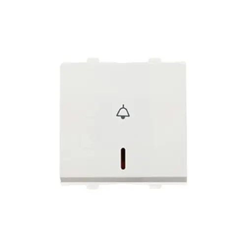 Anchor Penta Modular Switches(ISI), 65066 6A, Bell Push with Neon, 2 Module | White | DOS65066 