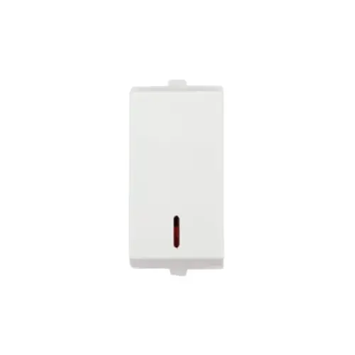 Anchor Penta Modular Switches(ISI), 65077 16AX, 1 Way Switch with Neon, 1  Module | White | DOS65077