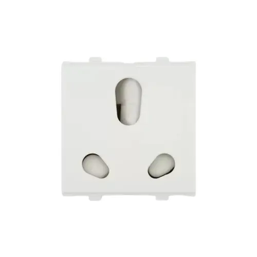 Anchor Penta Modular Socket, 65205 6A/16A, Twin Socket, 2 Module ISI| White | DOS65205 