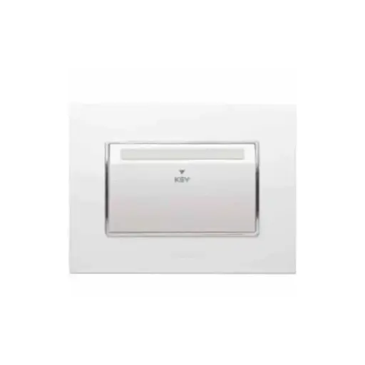 Anchor Penta Modular Hospitality Range, 65703-C 20A, Keycard Unit with 30sec delay with 3 Module GINA Plate, 240V~ Without Card | White | DOS65703-C