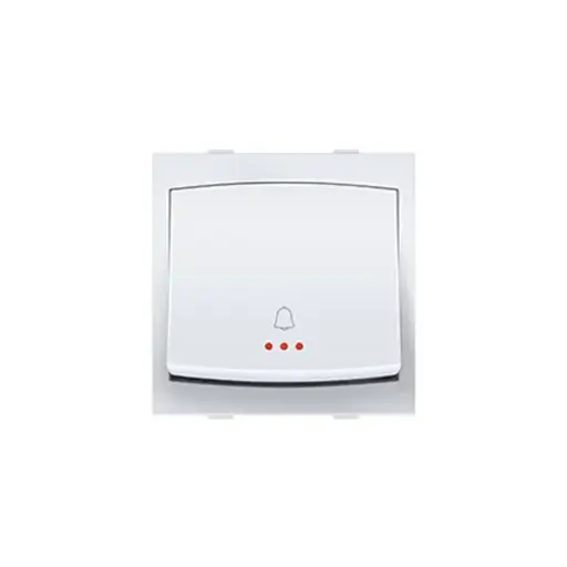Anchor Ziva Modular Switch, 68066 6A, Bell Push Switch with Indicator , 2 Module (ISI)| White | DOS68066 