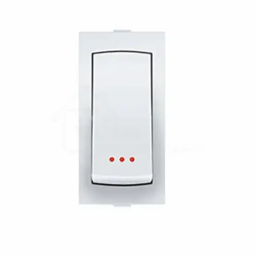 Anchor Ziva Modular Switch, 68077 16A, 1Way Switch with Indicator, 1 Module (ISI) | White | DOS68077 