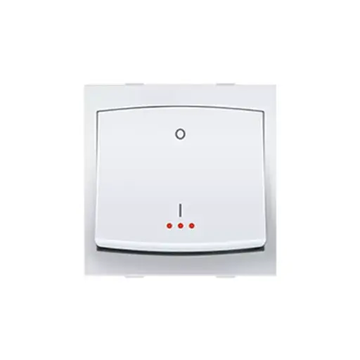 Anchor Ziva Modular Switch, 68032 32A, DP 1Way Switch with Indicator, 2 Module (ISI) | White | DOS68032 