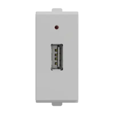Polycab Levana Modular Fan Regulator, Usb Charger 2a Usb Charger Type A White 1 Module 2a Usb Charger With Charging Indication 1m Levana